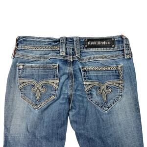 Rock Revival Easy Boot Cut Low Rise Blake Jeans Y2K Bling Embellished 27